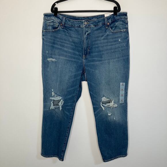 NWT OLD NAVY High Rise O.G. Straight Secret Slim Pockets 24 Plus - Picture 1 of 4